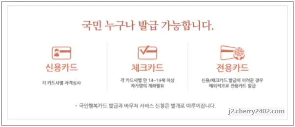 국민행복카드 발급 조건