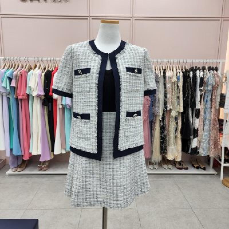 샤틴 트위드 투피스셋트 S222M101B03