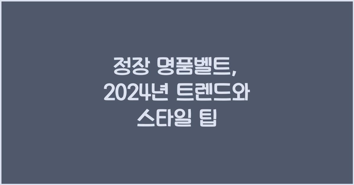 정장 명품벨트