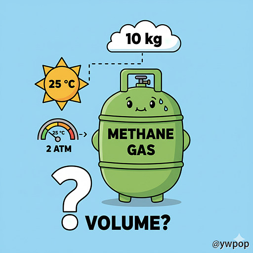 메탄가스 저장에 필요한 탱크의 부피