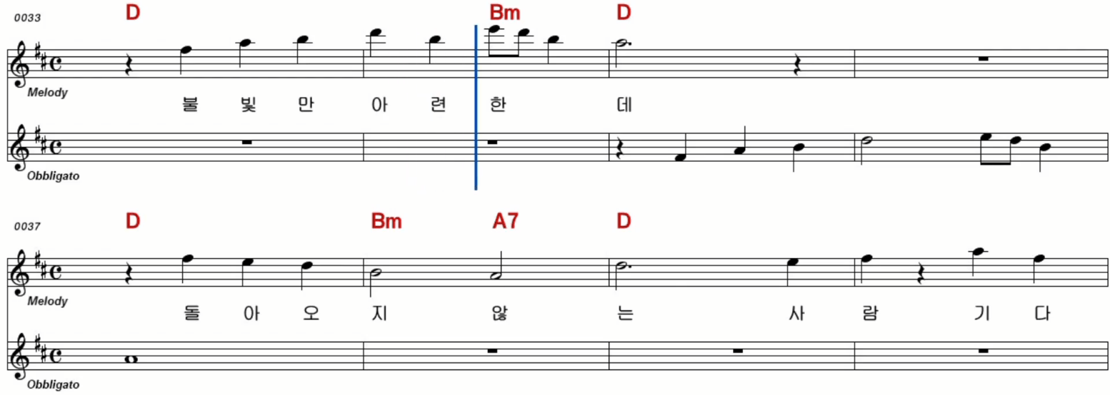 은방울자매 마포종점 악보