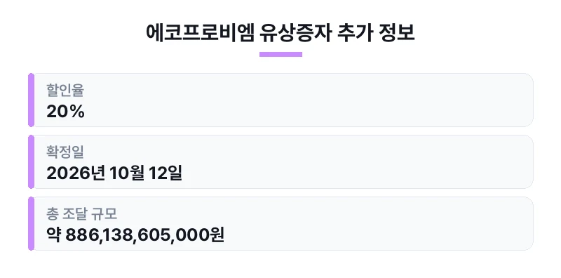 에코프로비엠 유상증자 추가 정보 표