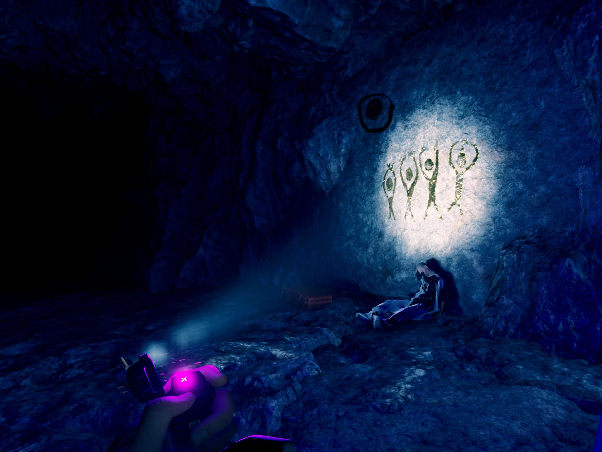 독특한 그림이 그려진 벽화