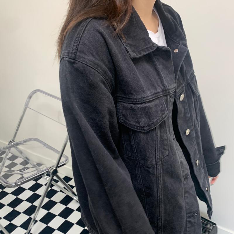 박시 흑청 자켓