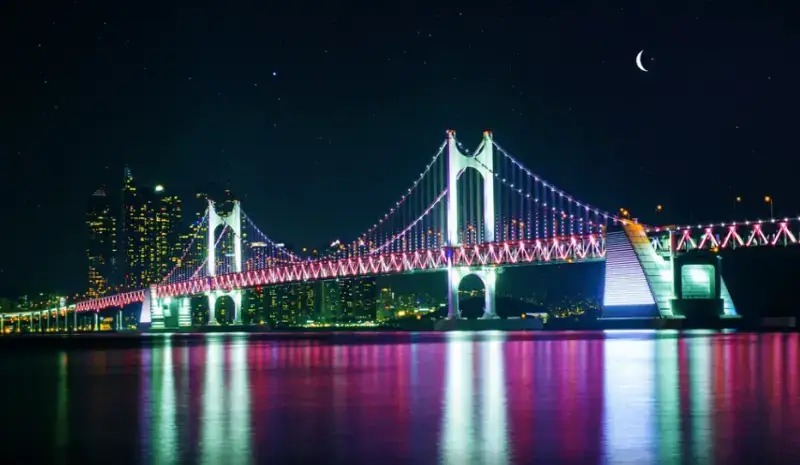부산 광안대교 야경 사진
