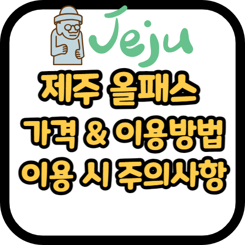 제주 올패스의 가격과 이용방법, 이용 시 주의사항