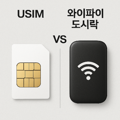 유심과 와이파이도시락 비교