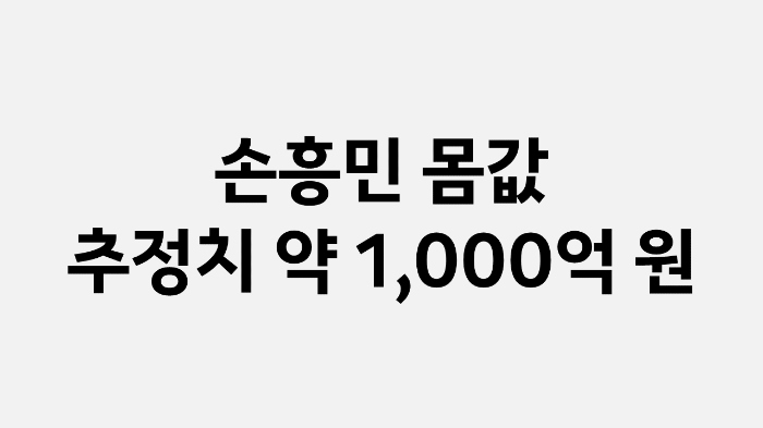 손흥민 몸값 (1,000억 원)
