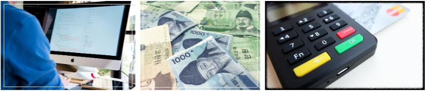 컴퓨터-지폐들-계산기-사진