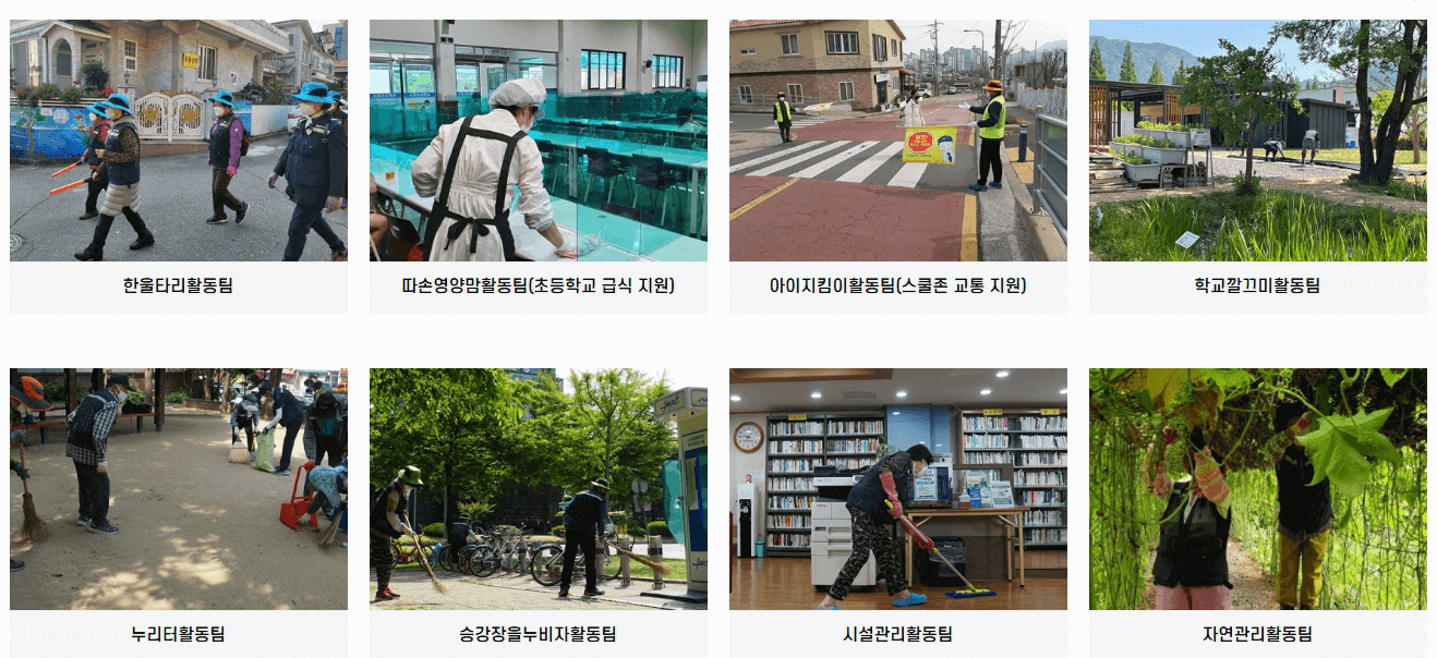 창원시니어클럽 일자리 유형