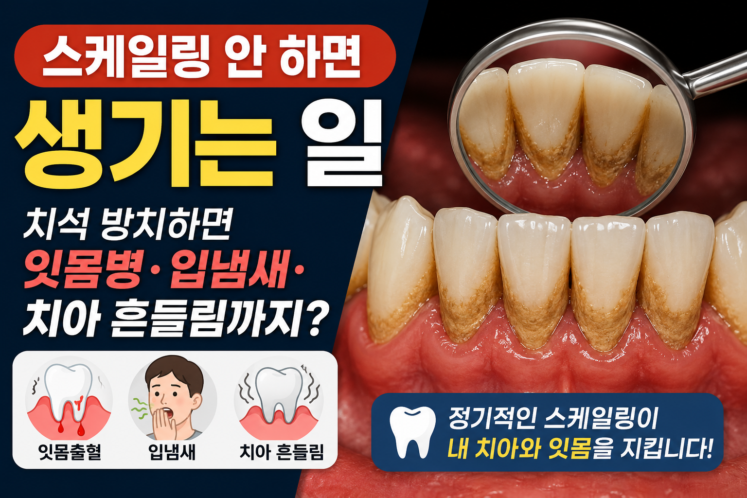 스케일링 안 하면 생기는 일｜치석 방치하면 잇몸병&middot;입냄새&middot;치아 흔들림까지?