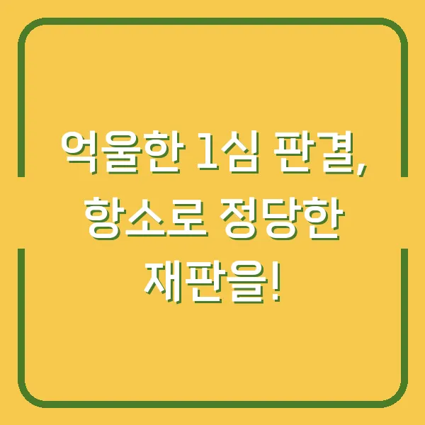억울한 1심 판결, 항소로 정당한 재판을!