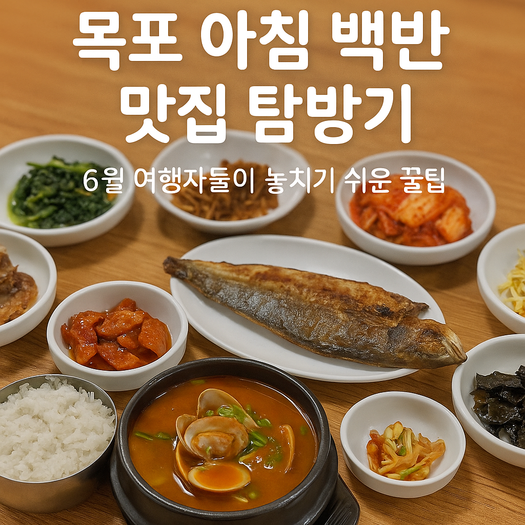 목포 아침 백반 맛집 탐방기: 6월 여행자들이 놓치기 쉬운 꿀팁