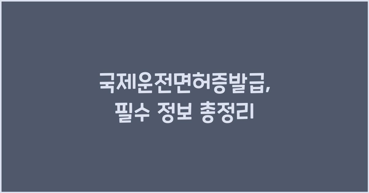 국제운전면허증발급