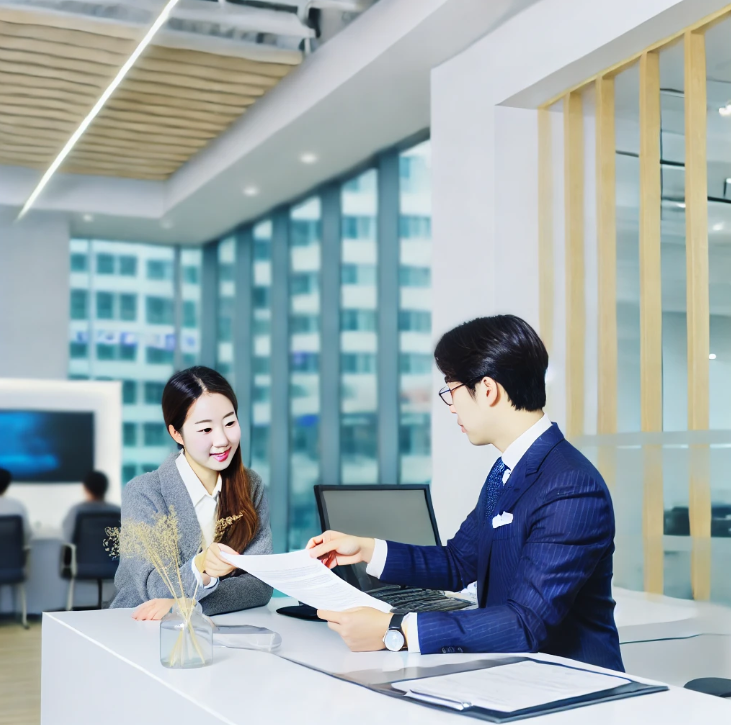 국민 연금 관련 전문 상담을 하는 장면