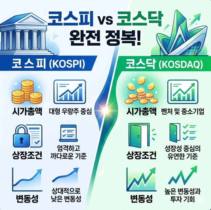 코스피 코스닥 차이 소개글 썸네일 사진