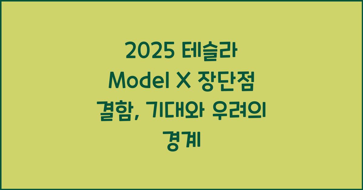 2025 테슬라 Model X 장단점 결함