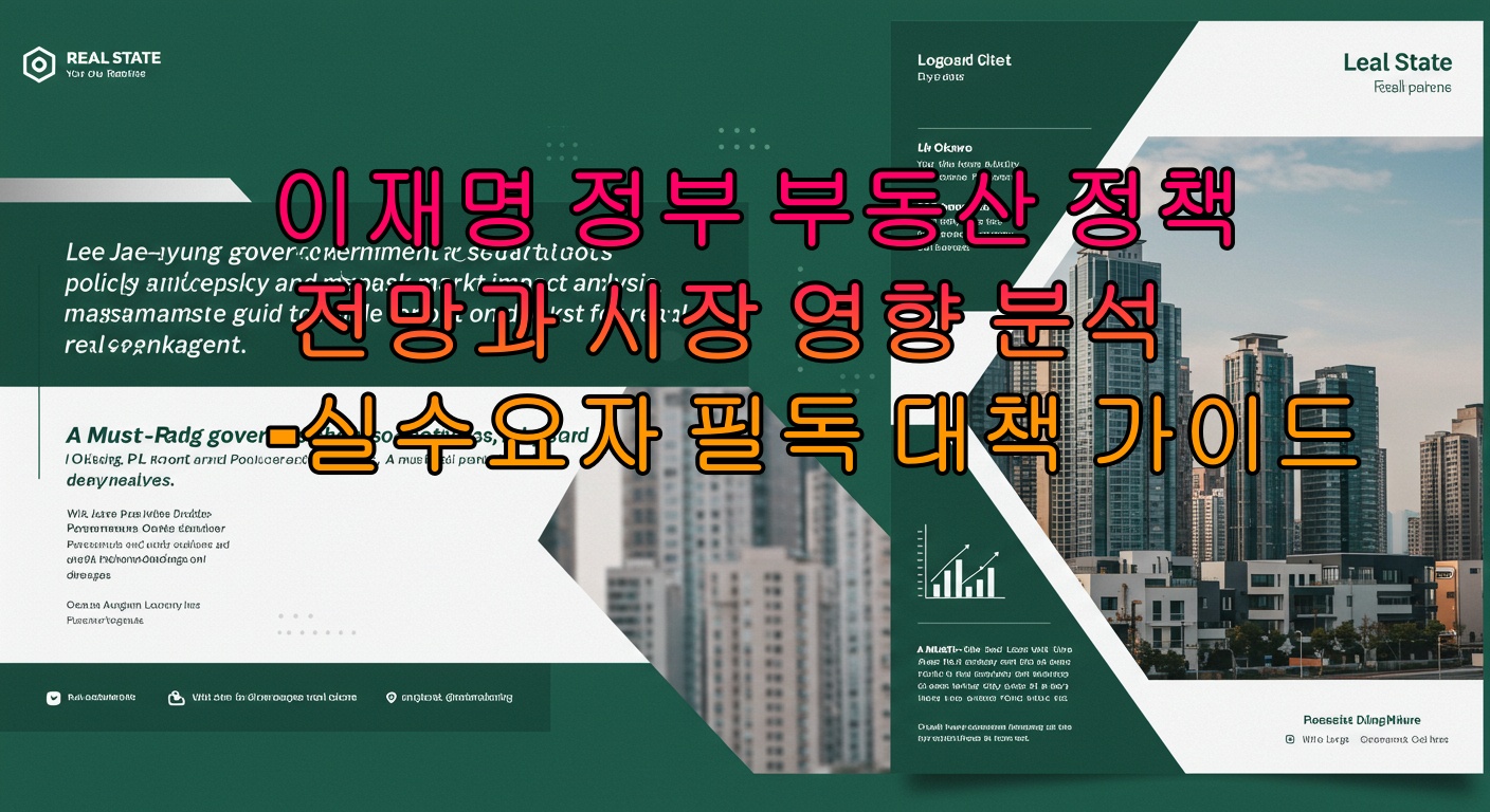 이재명정부 부동산 정책 전망과 시장 영향 분석 – 실수요자 필독 대책 가이드