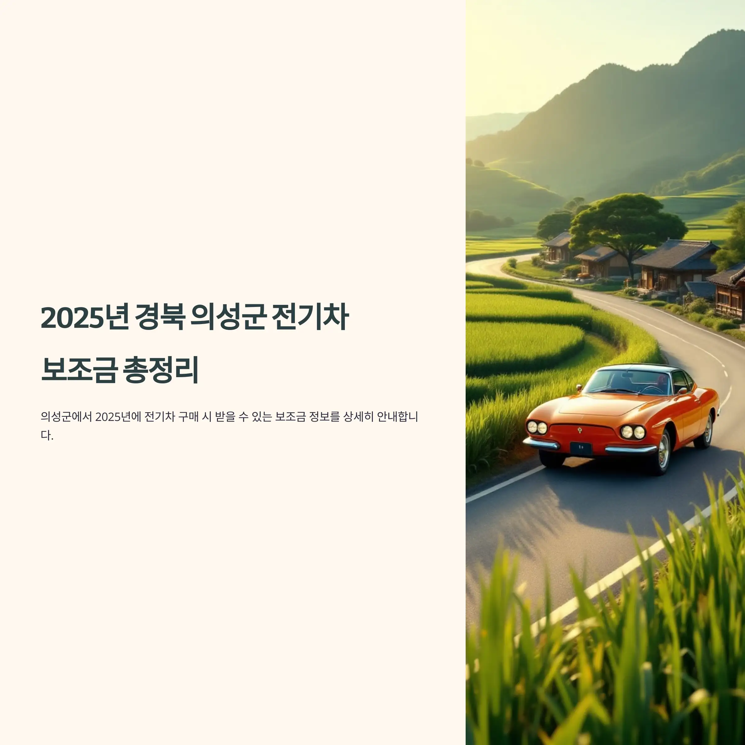 2025년 경북 의성군 전기차 보조금 벤츠