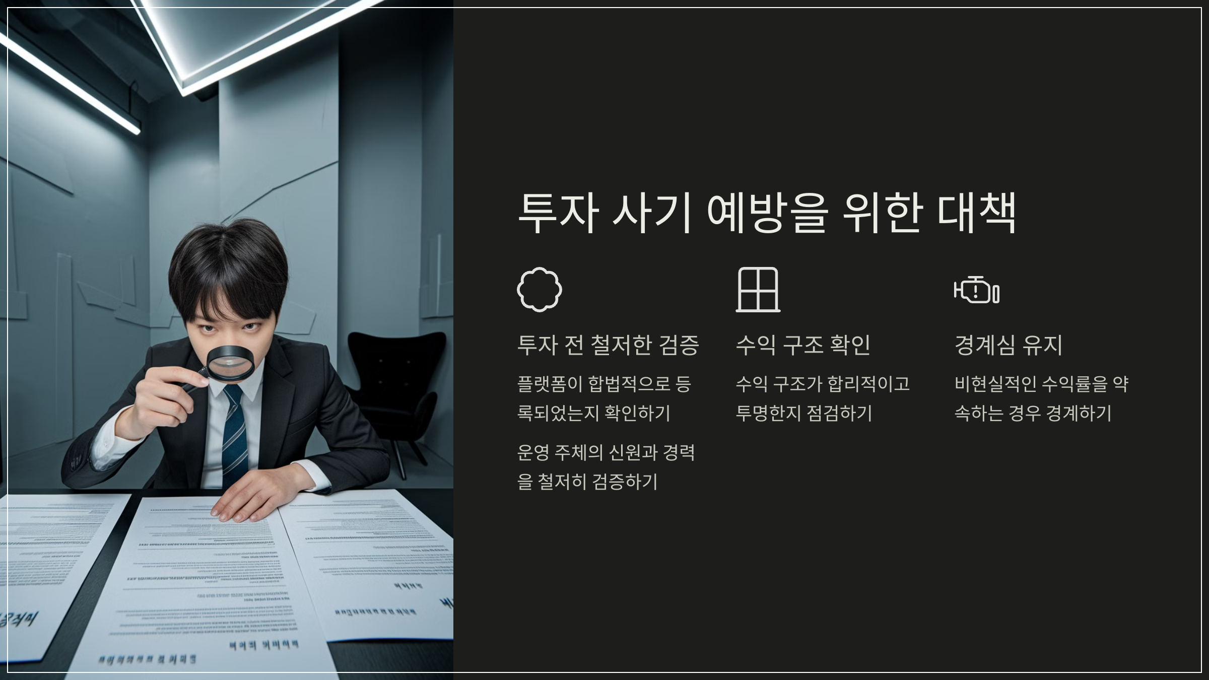 투자 사기 예방을 위한 대책