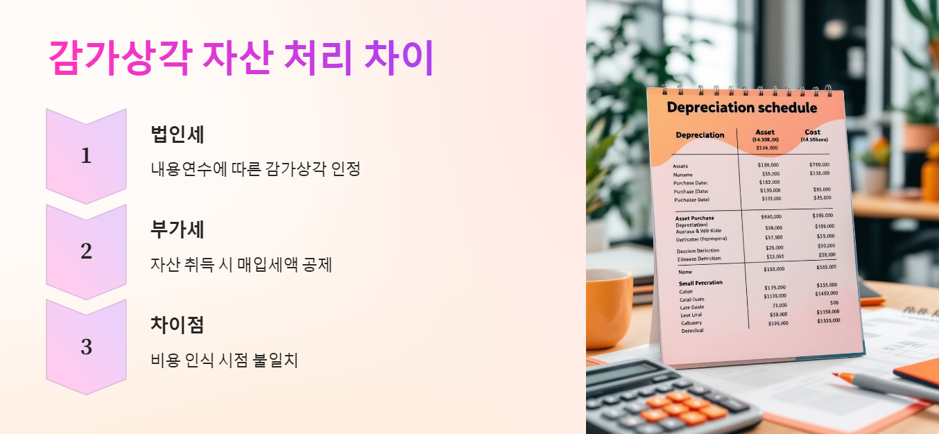 감가상각 자산 처리 차이