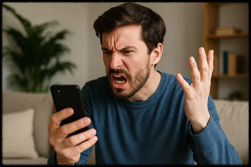 앱 튕김에 분노한 사용자 모습