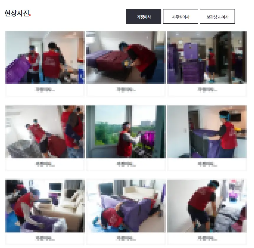 이사 과정 현장 사진