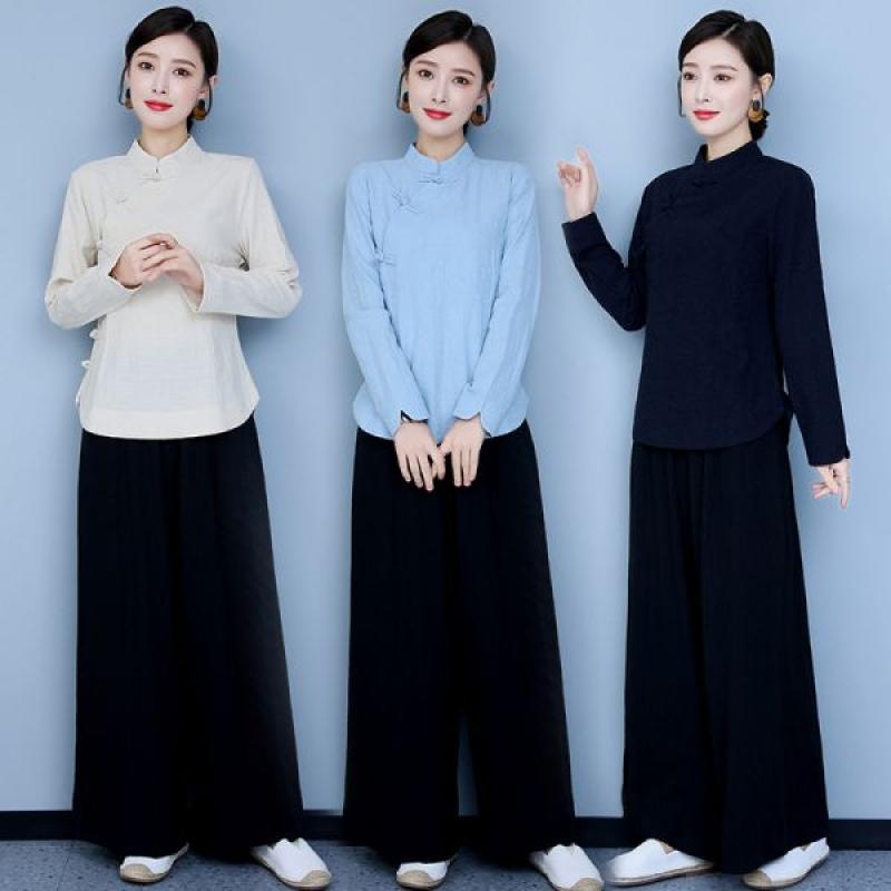 여성 가을 긴팔 수입 철릭 일상 철릭 퓨전 한복 세트