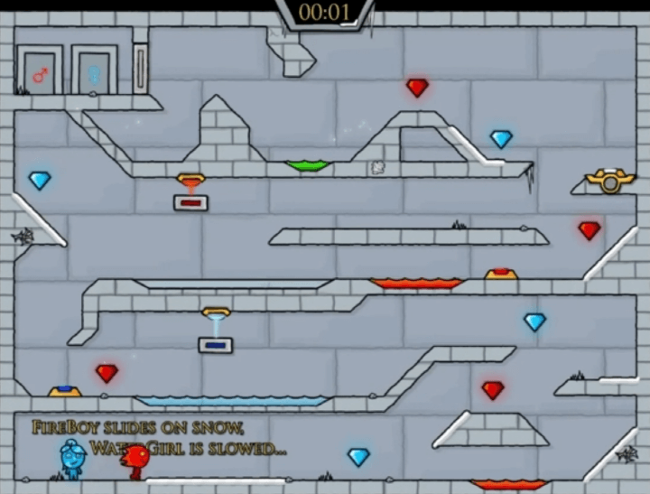 물불게임-아이스템플-플래시게임-시작-화면