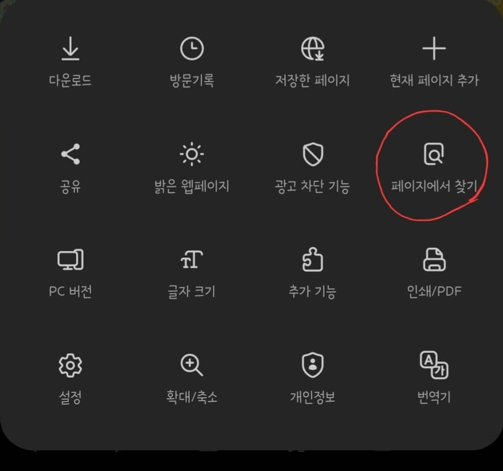 삼성인터넷 페이지에서 찾기 사진