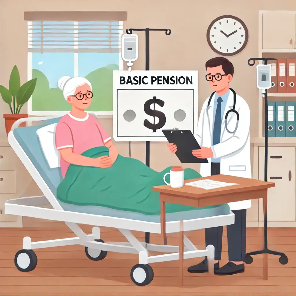 기초연금 지원으로 의료 혜택을 받는 노인의 모습.