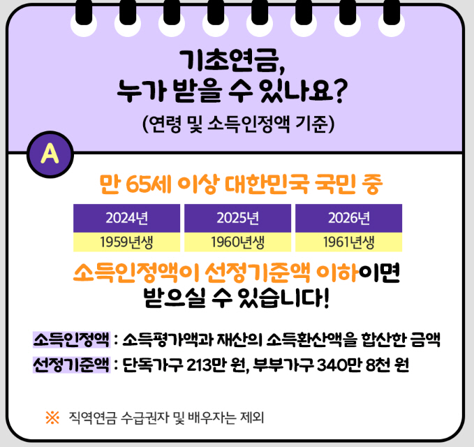 2024 기초연금 수급자격과 간단 신청 방법