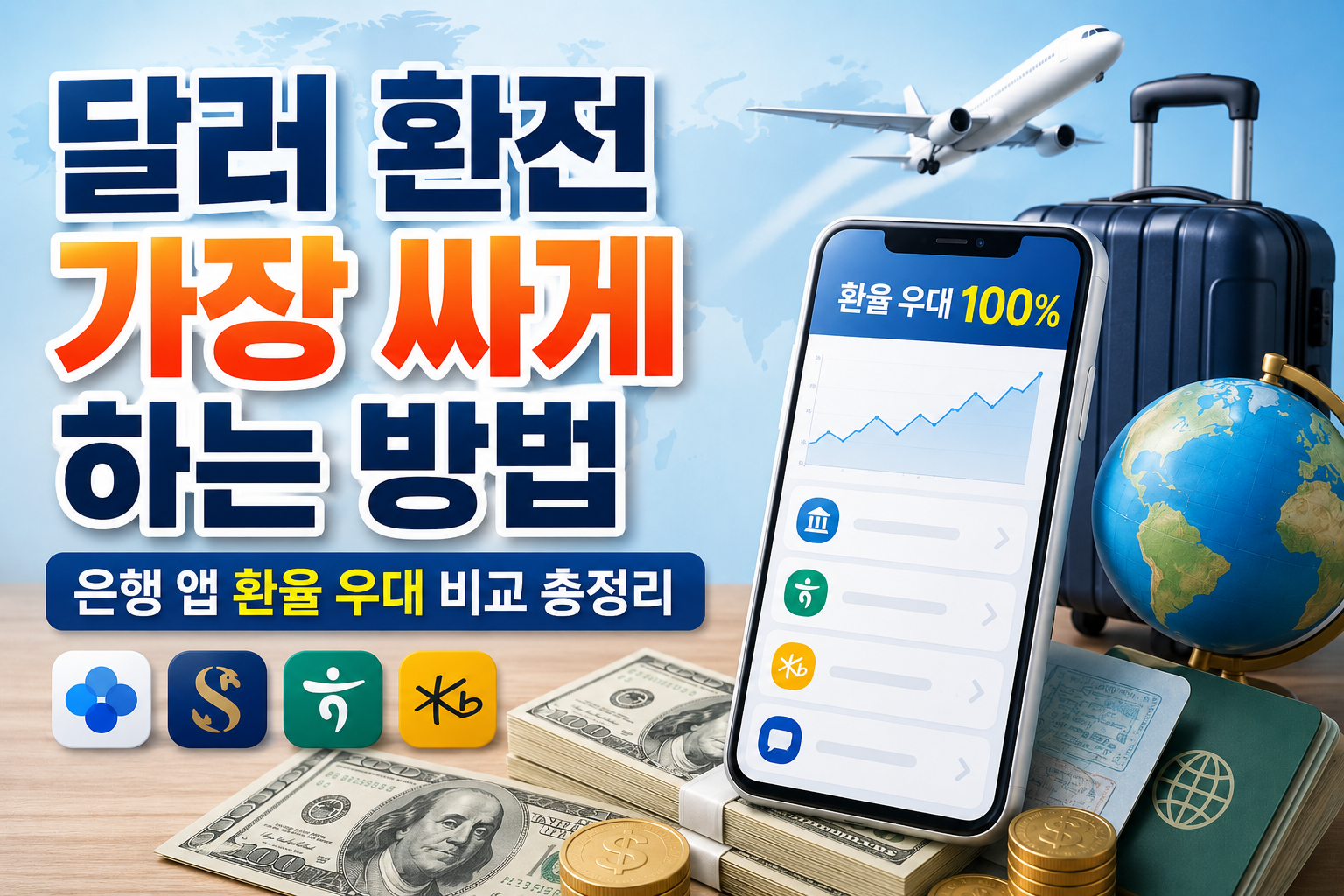 달러 환전 가장 싸게 하는 방법｜은행 앱 환율 우대 비교 총정리 관련 사진
