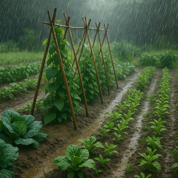 장마철 텃밭