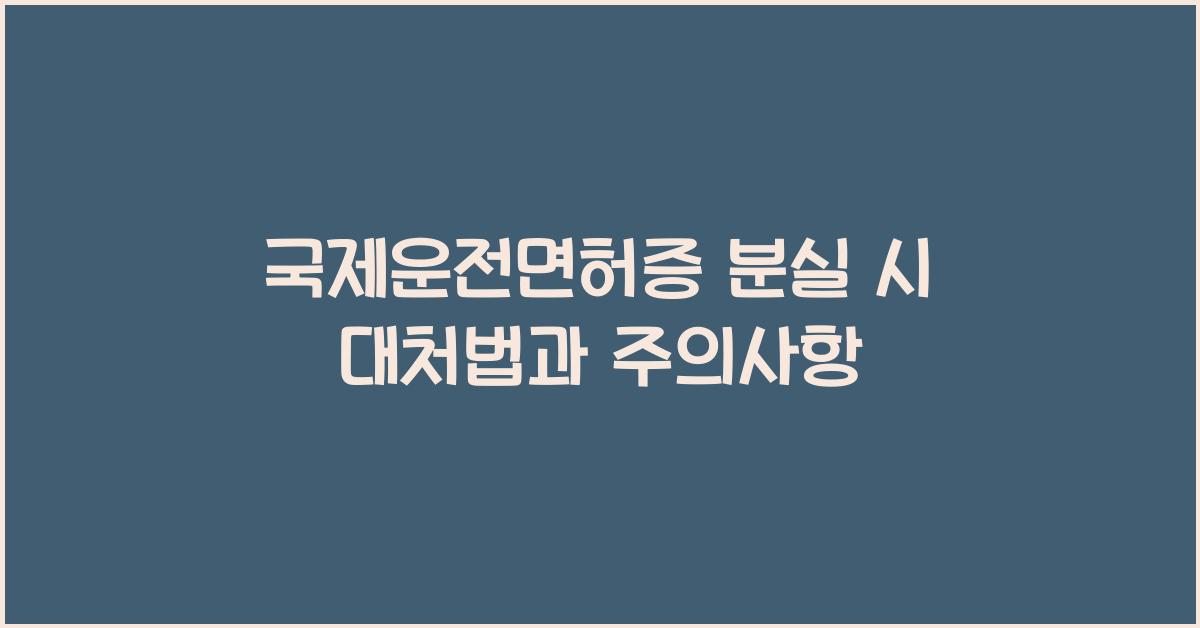 국제운전면허증 분실
