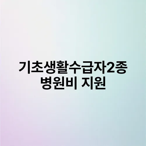 기초생활수급자2종 병원비 지원