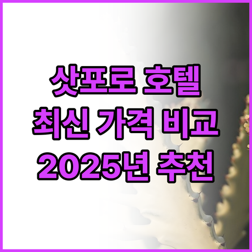 삿포로 추천 호텔 Top5 2025년..