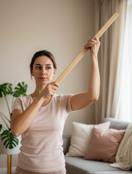 오십견 스트레칭 운동 : 막대기 스트레칭