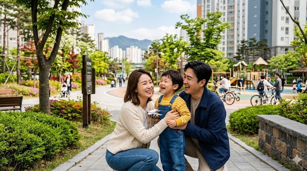 아파트 놀이터에서 찍은 사진