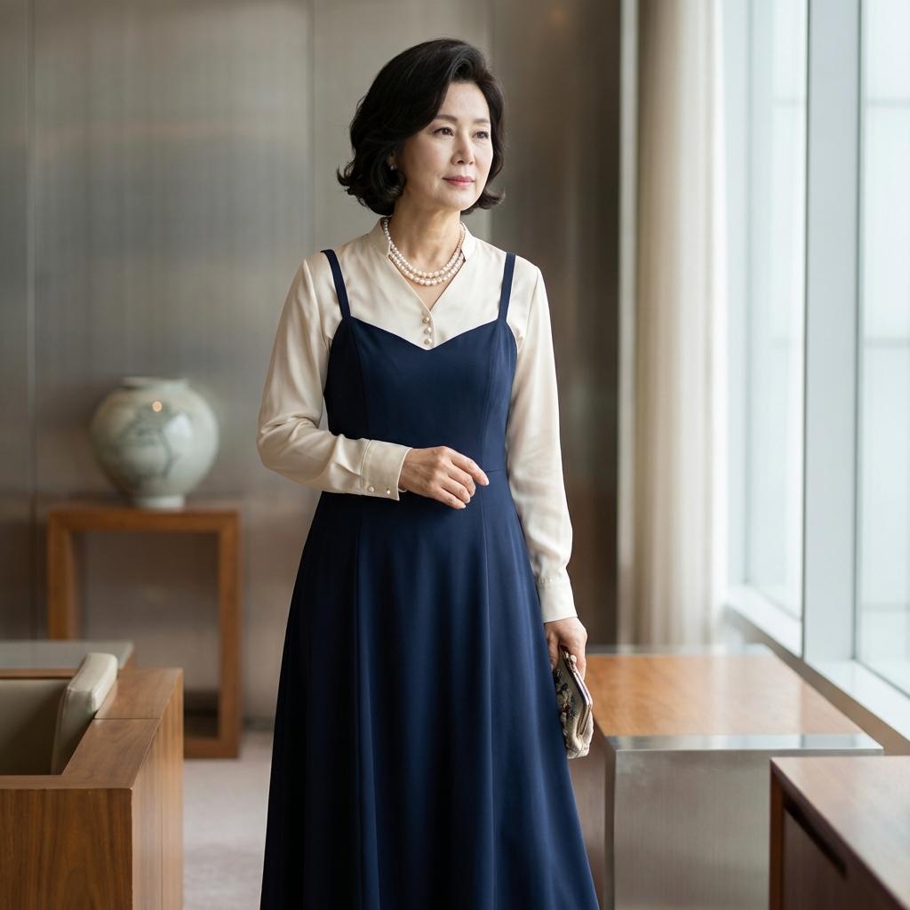 50대 결혼식 하객 레이어드룩 추천