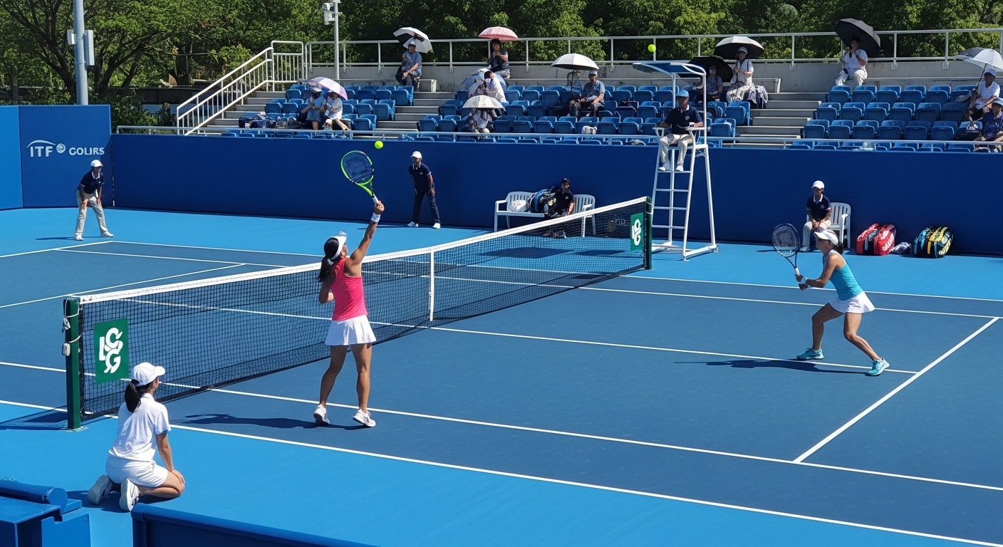 국내 테니스 코트에서 열리는 ITF 경기 현장