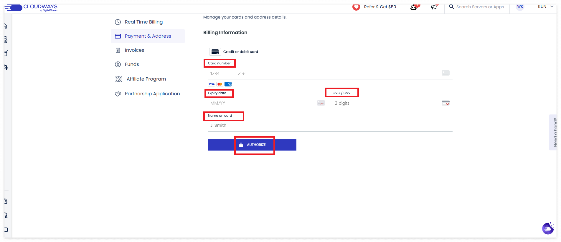 워드프레스클라우드웨이즈결제카드변경방법화면사진5
