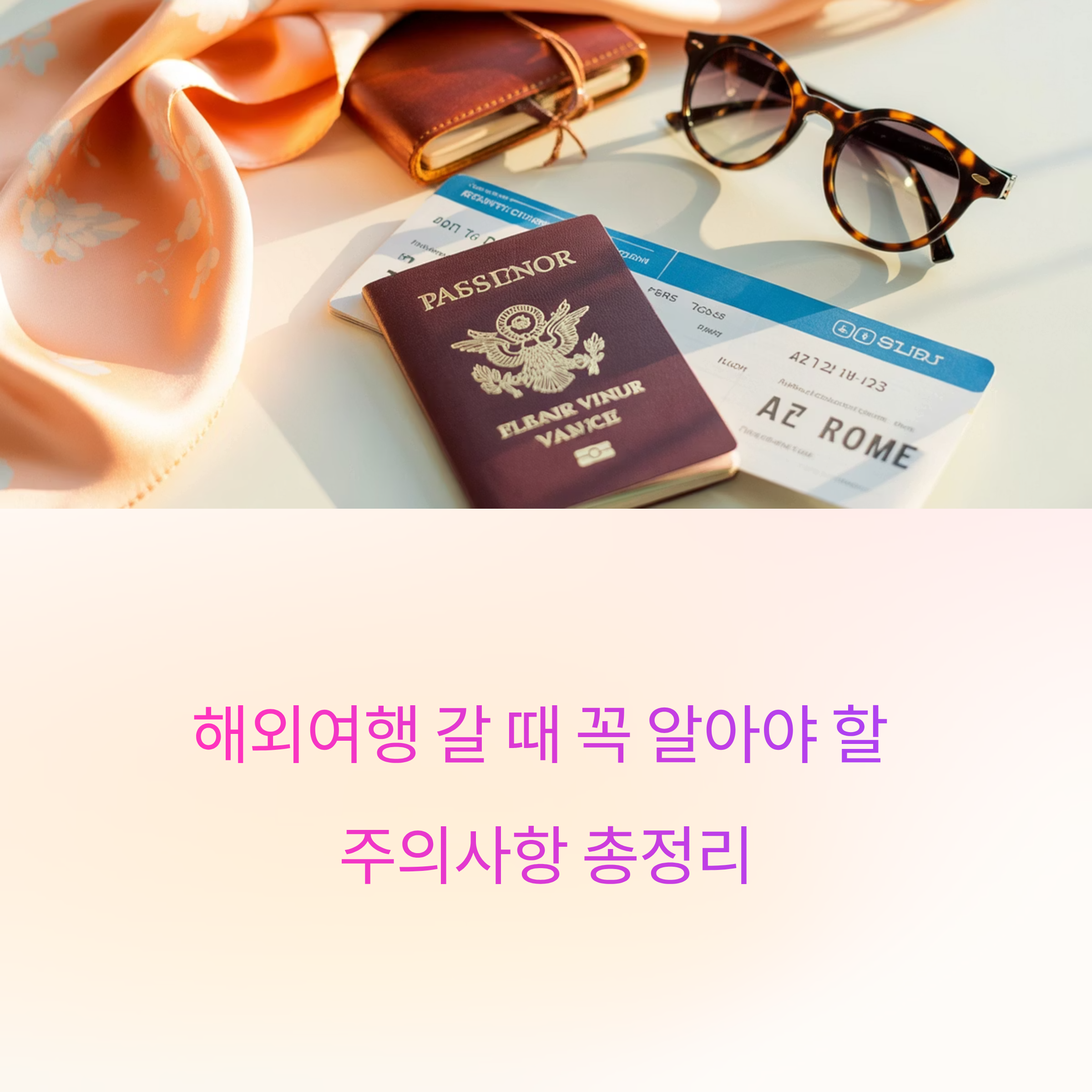 해외여행 갈 때 꼭 알아야 할 주의사항 총정리