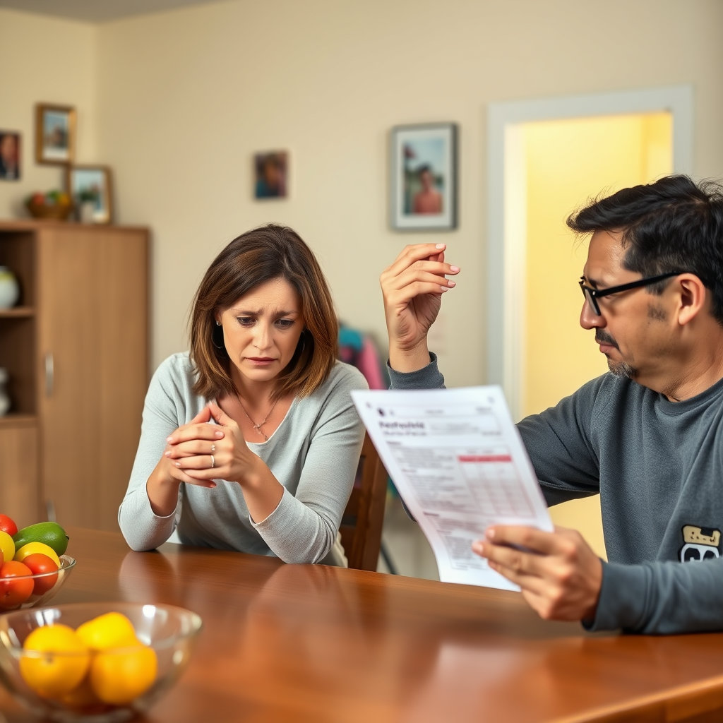 초등학생 성적 걱정을 하는 부모님