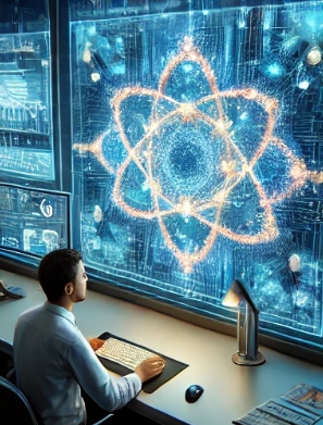 양자컴퓨터를 연구하는 사람의 모습