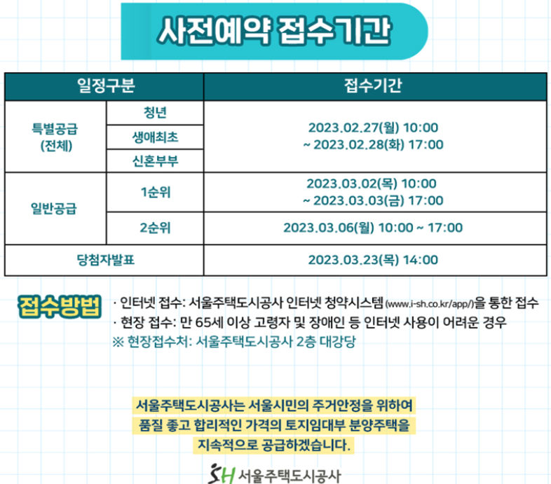 사전청약 접수 기간