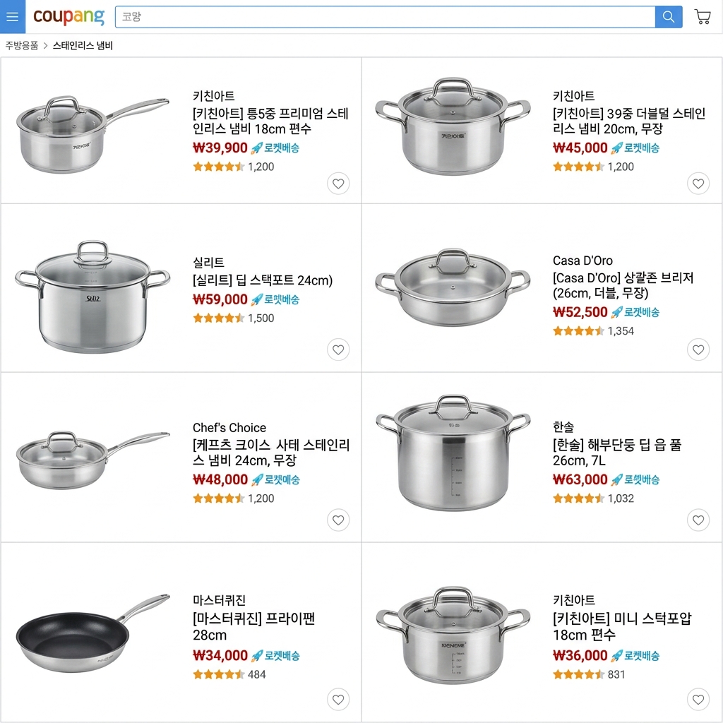 스텐 냄비 304 316 재질 비교