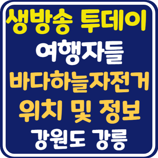 생방송 투데이 강릉 바다하늘자전거 위치 및 정보 : 여행자들