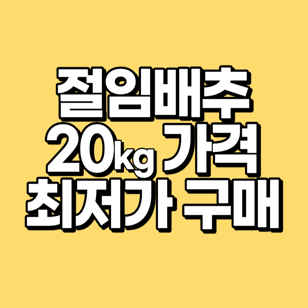 절임배추 20kg 몇포기 가격