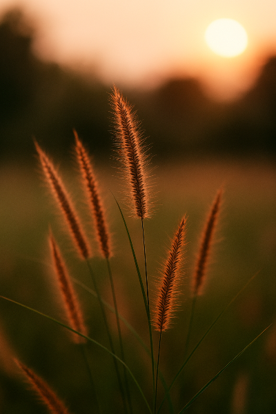 "해질 무렵의 들판에서 느껴지는 고독과 평온, 8월 마지막 날의 감성